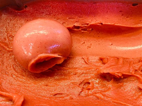 Le sorbet aux fraises