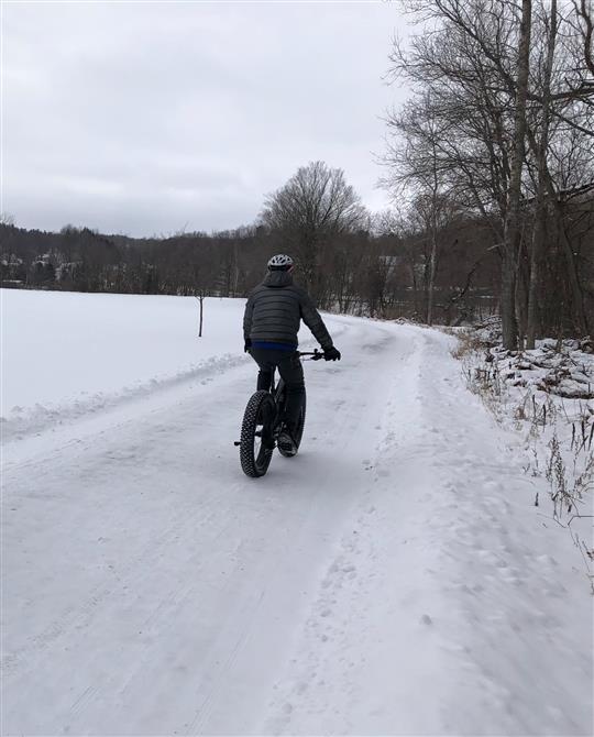 Vélo sur neige (&copy;Parc de la Gorge de Coaticook)