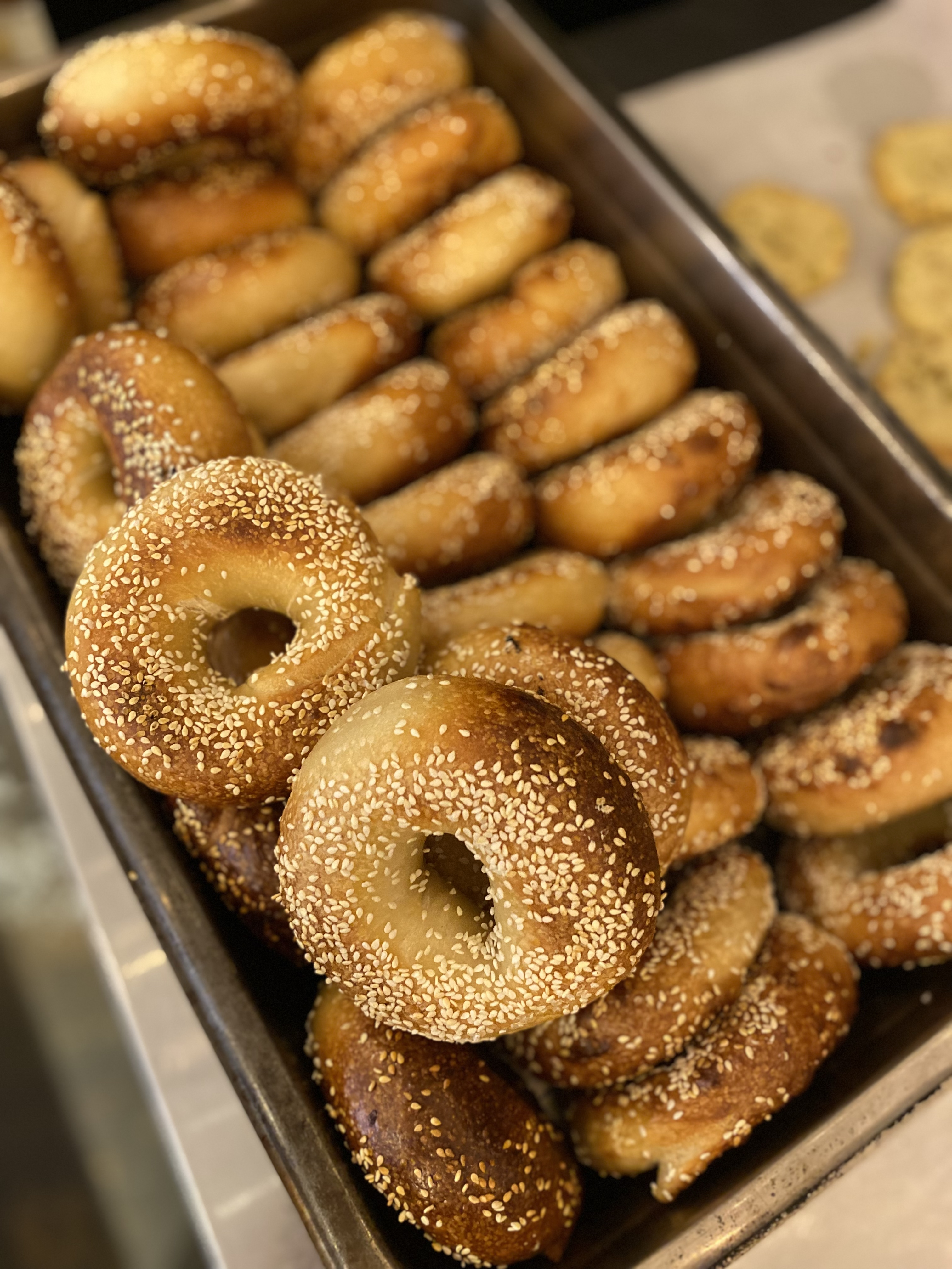 Bagels cuits au four à bois