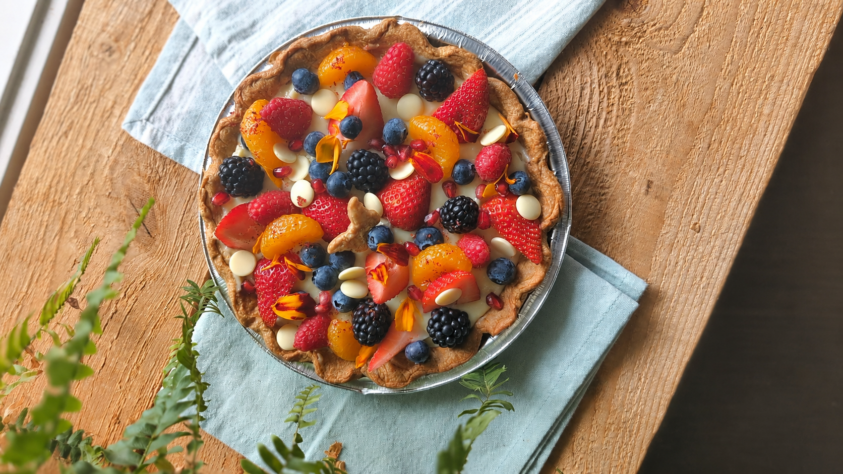Tarte aux fruits frais et chocolat blanc