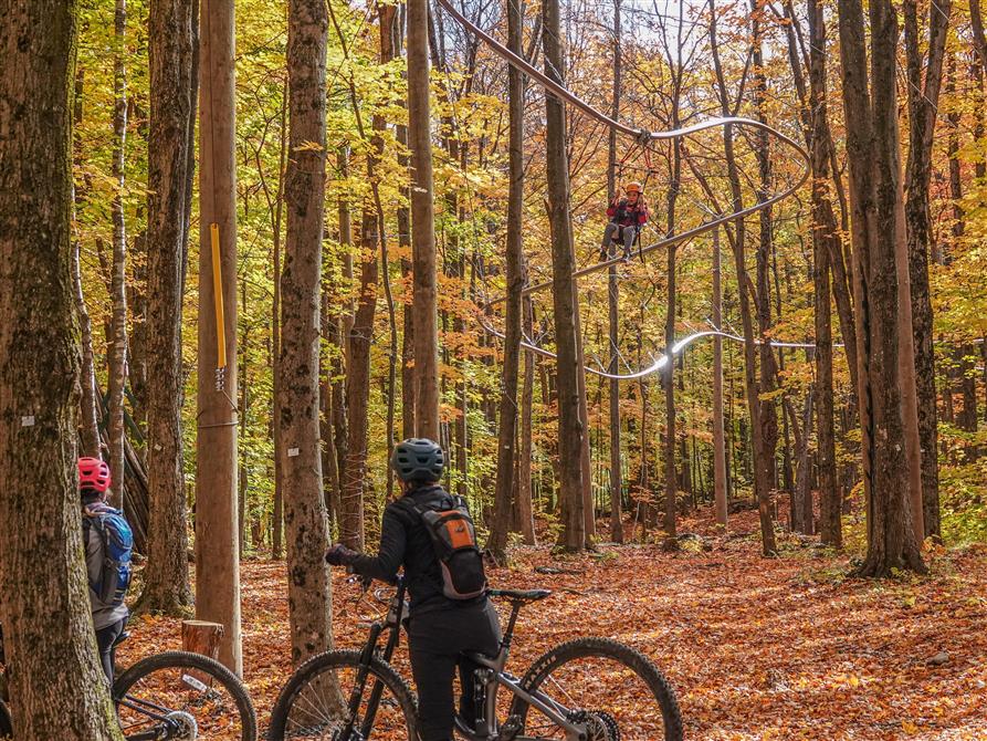 Tyrolienne à virages et MTB (&copy;Jocelyne Trudeau)