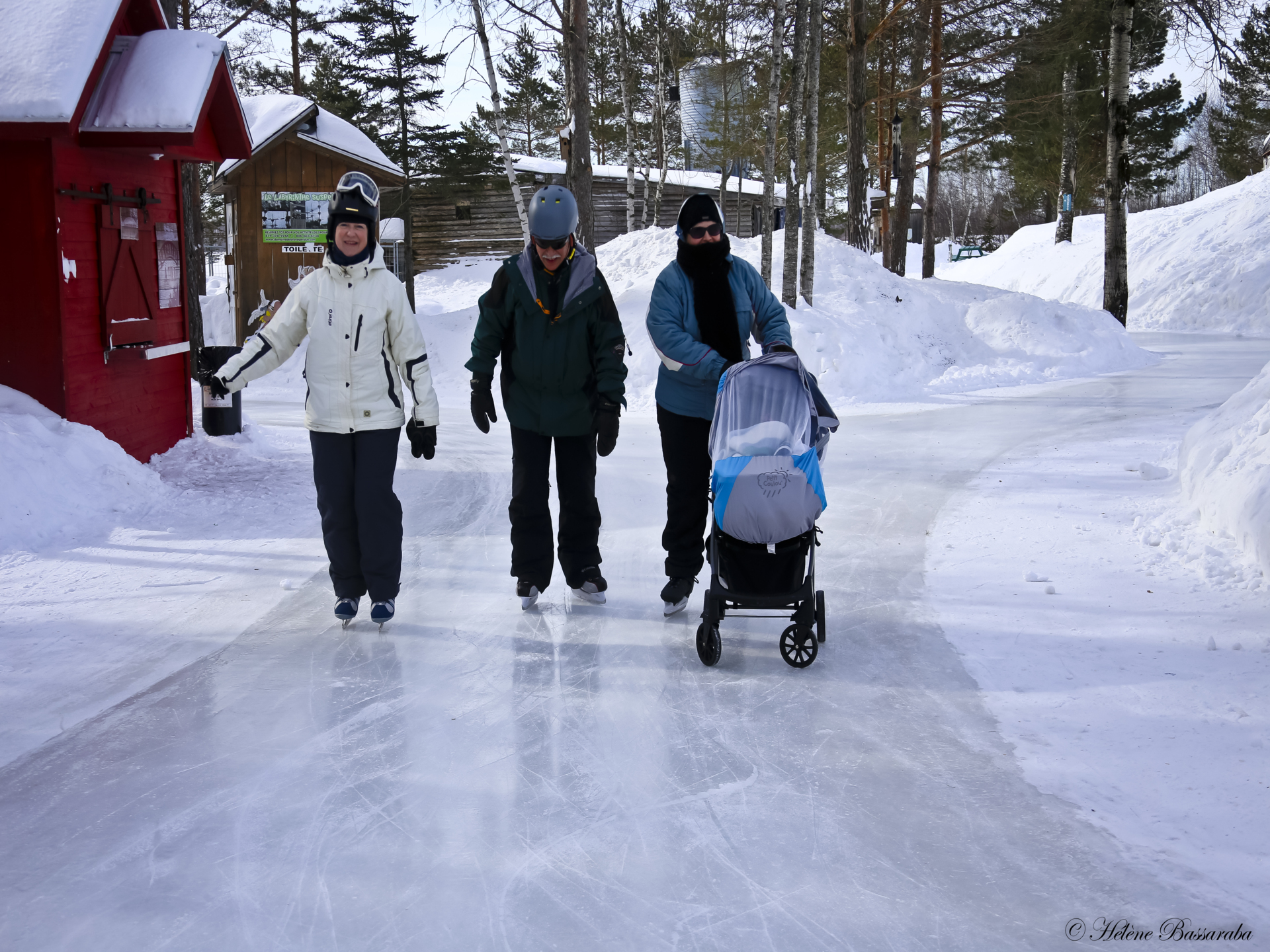 Patineurs en sentier au Domaine