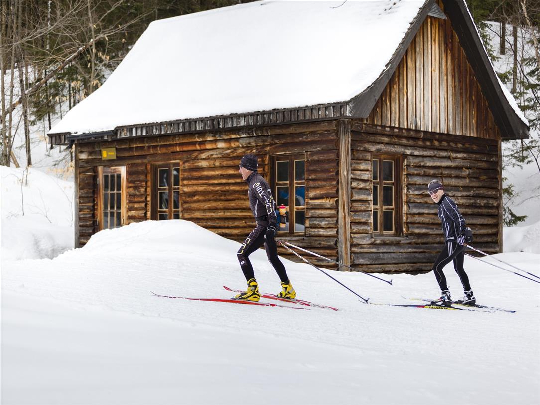 Cross-country skiing and heated shelters