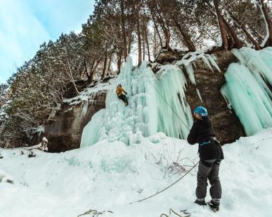 Escalade de glace St-Alban